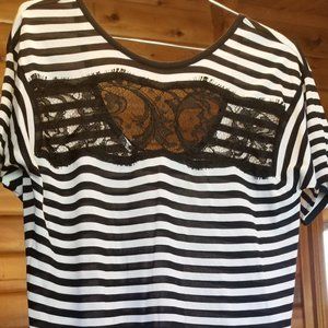 Emilio Pucci Short-sleeved Striped Knit Silk Top